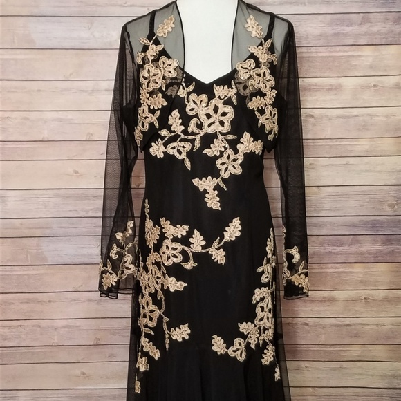 Vintage Dresses & Skirts - EUC Vintage Black Mermaid Dress with Bolero Jacket